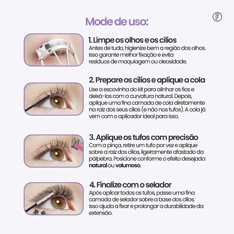Kit de Extensão de Cílios - LadyUp™
