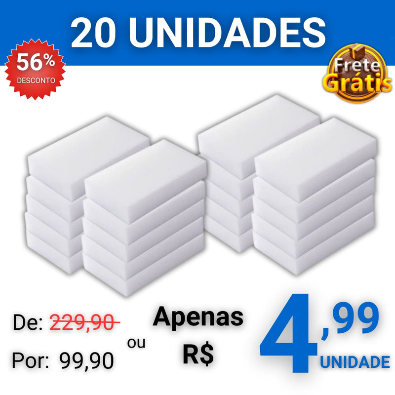 Kit 20 Unidades - Esponja Mágica Multiuso - MaxClean™